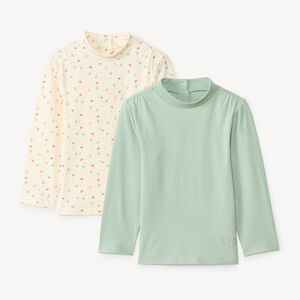 Lot de 2 sous-pulls à col roulé pour bébé fille 