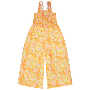 Combinaison longue à smock imprimé floral pour fille 