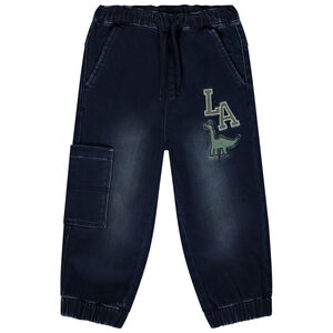 Jogger effet jean patch brodé dinosaure pour bébé garçon 