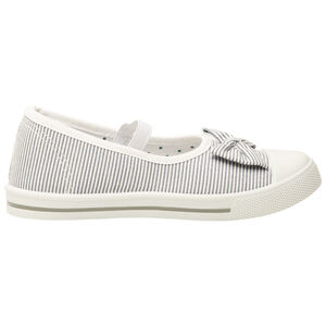 Babies rayées en toile avec nœud et lanière élastiquée pour fille 