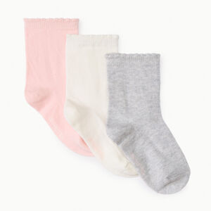 Lot de 3 paires de chaussettes festonnées pour bébé fille 