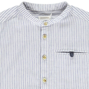 Chemise manches longues rayée à col mao pour garçon 