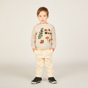 Pull bi-matière à patchs bouclettes pour bébé garçon 