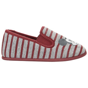 Chaussons bas gris chiné à rayures avec print Mickey Disney pour garçon 