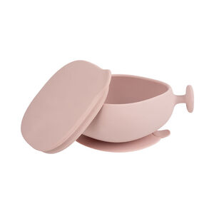 Bol en silicone avec ventouse et couvercle Blush 