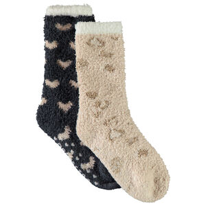 Lot de 2 paires de chaussettes sherpa antidérapantes pour fille 