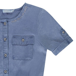 Combishort en viscose avec broderie pour fille 