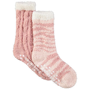 Lot de 2 paires de chaussettes antidérapantes fantaisie pour fille 