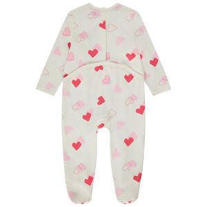 Dors-bien imprimé cœurs pour bébé fille avec ouvertures différentes selon l'âge 