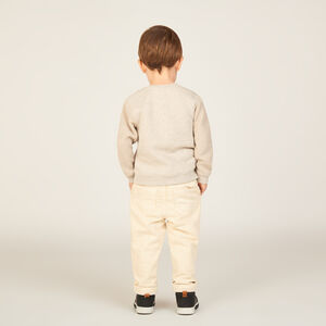 Pull bi-matière à patchs bouclettes pour bébé garçon 