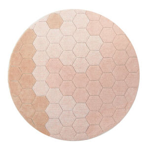 Tapis rond lavable Honeycomb Rose 