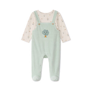 Dors-bien effet 2 en salopette bi-matière pour bébé garçon 