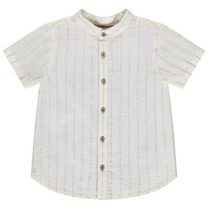 Chemise manches courtes en voile rayée pour bébé garçon 