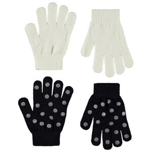 Lot de 2 paires de gants en tricot avec détails pailletés pour fille 