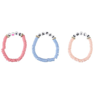 Lot de 3 bracelets à message pour fille 