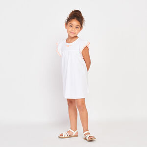 Robe manches courtes en plumetis pour fille 