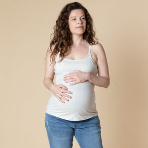 Débardeur d'allaitement uni avec brassière intégrée 