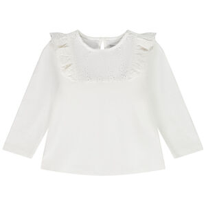 T-shirt manches longues à broderie anglaise pour bébé fille 