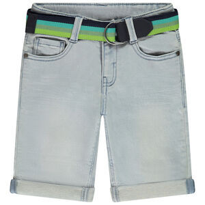 Bermuda effet jean avec ceinture amovible pour garçon 
