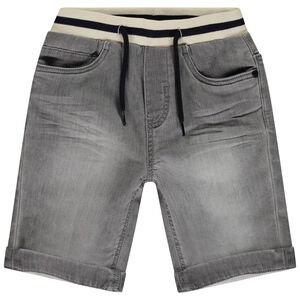 Bermuda effet jean avec taille fantaisie élastiquée pour garçon 