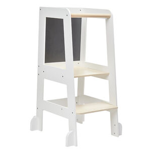 Tour d'apprentissage Premissori avec tableau noir en bois blanc 