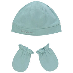 Ensemble bonnet et moufles en coton pour bébé garçon 