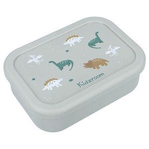 Lunchbox Silicone 3 compartiments Dinosaures Vert 