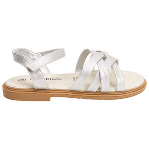 Sandales argentées à brides croisées pour fille 