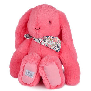 Peluche Lapin Fleurette 35cm Corail 