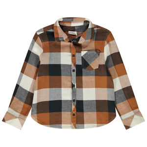 Chemise manches longues à carreaux avec poche pour garçon 