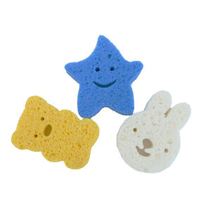 Lot de 3 éponge de bain en pulpe de bois 