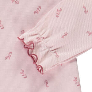 Ensemble robe salopette uni rose + t-shirt fantaisie pour bébé fille 