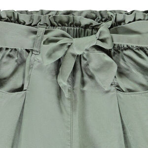 Short taille haute en twill avec ceinture à nouer pour fille 