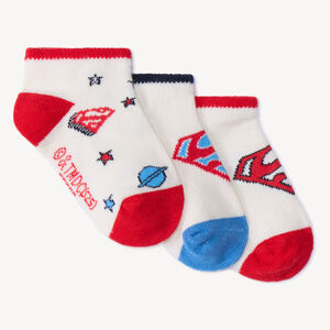 Lot de 3 paires de chaussettes courtes Superman Warner pour bébé garçon Main Lot de 3 paires de chaussettes courtes Superman Warner pour bébé garçon