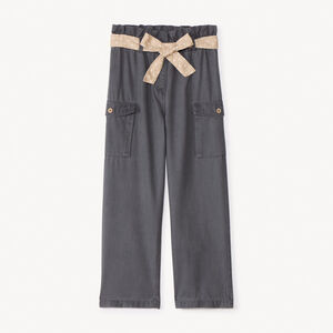 Pantalon droit esprit cargo avec ceinture pour fille 