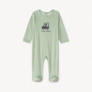 Dors-bien uni en velours printé pour bébé garçon 