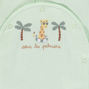 Dors-bien côtelé prints girafe/palmiers pour bébé garçon 