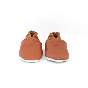Chaussons souples 6-12M en cuir Babysoft cognac 
