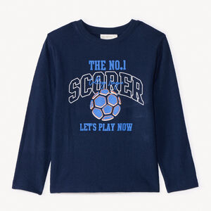 T-shirt manches longues uni à broderies fantaisies pour garçon  