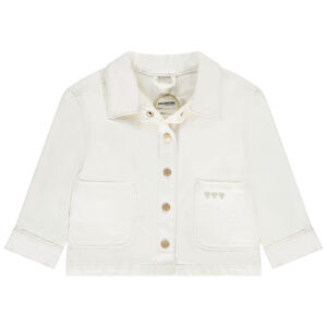 Veste en jean type worker à cœurs brodés pour bébé fille 