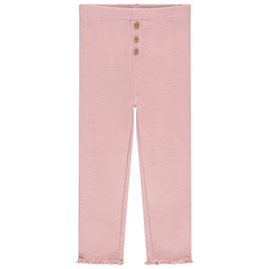 Caleçon uni côtelé avec boutons pour bébé fille 