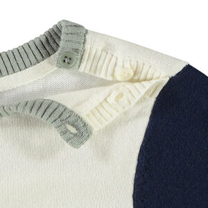 Pull en tricot ludique effet color block pour bébé garçon 