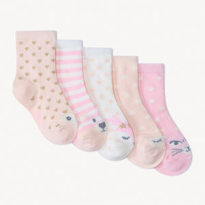 Lot de 5 paires de chaussettes normales fantaisies pour bébé fille 