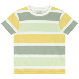 T-shirt manches courtes à bandes et rayures colorées pour garçon  