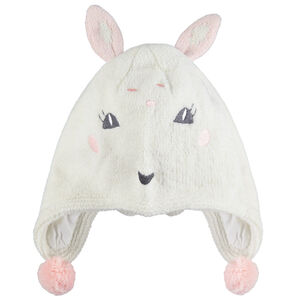 Bonnet péruvien doublé jersey avec oreilles de lapin 