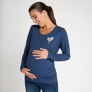 T-shirt manches longues de grossesse print cœur 