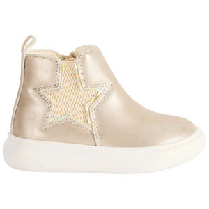 Bottillons dorés à étoile élastiquée pour bébé fille 