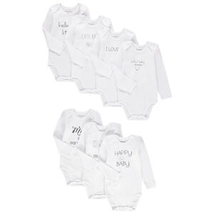 Lot de 7 bodies manches longues printés pour bébé 