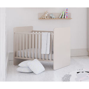 Lit bébé Hazel 60x120cm transformable 90x200cm Cashmere Beige / Chêne montana  