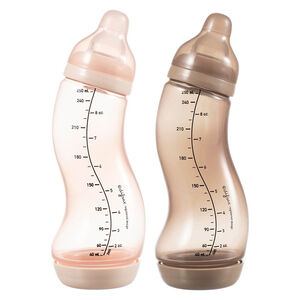 Pack 2 Biberons S Natural anti-colique 250ml Rose/Caramel 